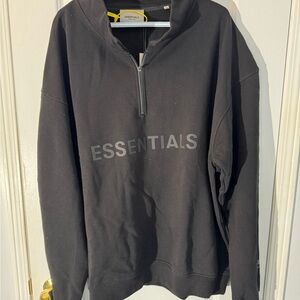 Essentials Charcoal Quarter Zip Men's Sweater